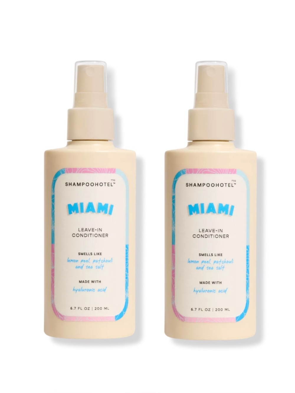 NEW 2x SHAMPOOHOTEL Shampoo Hotel Miami Leave-In Conditioner Full Size
